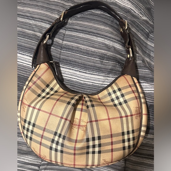 Burberry Brown Haymarket Classic Check Hobo Bag - Picture 6 of 16